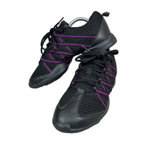 BLOCH Criss Cross Split Sole Dance Sneakers Shoes Black and Purple Sz 8.5 S0524L